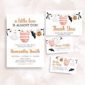 Invitation Orange Little Boo Baby shower