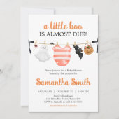 Invitation Orange Little Boo Baby shower (Devant)