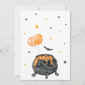 Invitation Orange Little Boo Ghost Baby shower (Dos)
