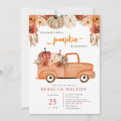 Invitation Orange Little Citrouille Premier anniversaire (Devant)