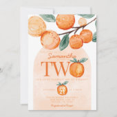 Invitation Orange Little Cutie 2 ans de fête (Devant)