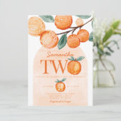 Invitation Orange Little Cutie 2 ans de fête (Debout devant)