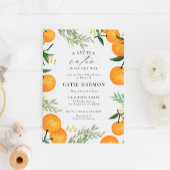 Invitation Orange Little Cutie sur le chemin Baby shower