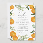 Invitation Orange Little Cutie sur le chemin Baby shower (Devant)
