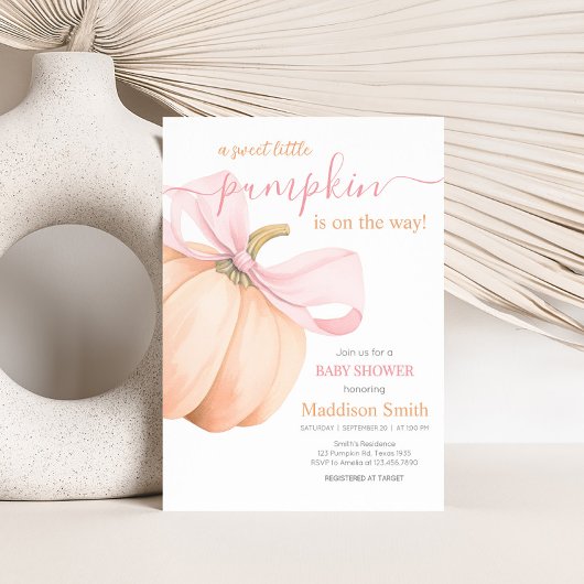 Invitation Orange Little Pumpkin Baby Shower
