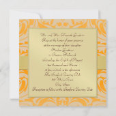 Invitation orange lumineuse de ruban de monogramme (Dos)