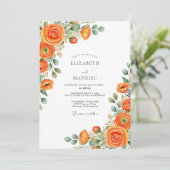 Invitation Orange Luminous Spring Wedding (Debout devant)