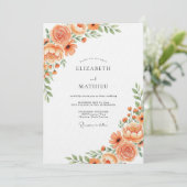 Invitation Orange Lush Bloom Wedding (Debout devant)