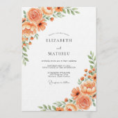 Invitation Orange Lush Bloom Wedding (Devant)