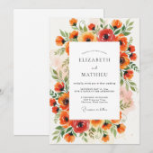 Invitation Orange Magnificent Summer Wedding (Devant / Derrière)