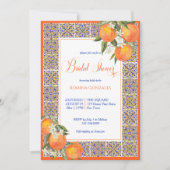 Invitation Orange majolica Méditerranée tuiles nuptiale douch (Devant)