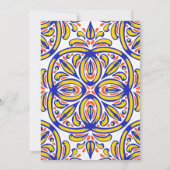 Invitation Orange majolica Méditerranée tuiles nuptiale douch (Dos)