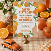 Invitation Orange Mandarine Enfants de Capybara Amusement Joy