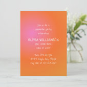 Invitation Orange manuscrit rétro Gradient Graduation Party (Debout devant)