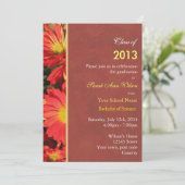 Invitation Orange marguerite jardin fleurs fête de graduation (Debout devant)