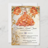 Invitation Orange mariée à être floral ballgogne fleurs de pi (Devant)