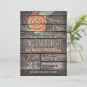 Invitation Orange & Mint Green; Russe Engagement Party (Debout devant)