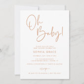Invitation Orange Moderne Boho Baby shower neutre genre (Devant)