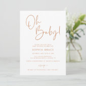 Invitation Orange Moderne Boho Baby shower neutre genre (Debout devant)