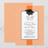Invitation orange moderne de fête de remise des (Devant / Derrière)