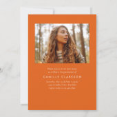 Invitation Orange Moderne Élégant Trois Diplômes Photo (Dos)
