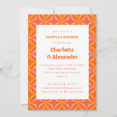 Invitation Orange moderne Retro Audacieux Typographie Couples (Devant)