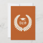 Invitation Orange Monogram Laurel Classic College Graduation (Dos)