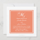 Invitation Orange monogrammed Photo Wedding Invite (Dos)