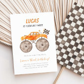 Invitation Orange Monster Truck Any Age Birthday