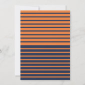 Invitation Orange Navy Blue Stried College Trunk Party (Dos)