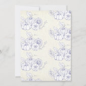 Invitation Orange Navy Burlap Petit Baby shower Citrouille (Dos)