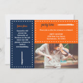 Invitation Orange & Navy Pots et Crayons Graduation (Dos)