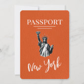 Invitation Orange New York City Passport Mariage (Dos)