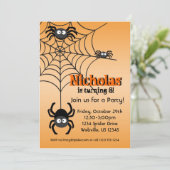 Invitation orange noir de partie de Hallowen de (Debout devant)