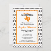 Invitation Orange Oh Baby ! Chevron Fabriqué au Texas Douche (Devant)