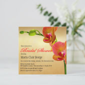 Invitation Orange Orchidées Mariage Douche nuptiale Invitatio (Debout devant)