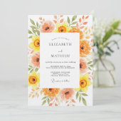 Invitation Orange Peach Painterly Blossom Wedding (Debout devant)