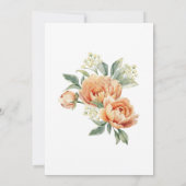 Invitation Orange Peony Floral Gold Leaf Surprise Anniversair (Dos)