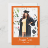 Invitation Orange personnalisé avec photo arrière (Dos)