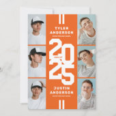 Invitation Orange Photo Collage Joint Graduation Party (Devant)