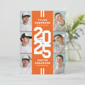 Invitation Orange Photo Collage Joint Graduation Party (Debout devant)