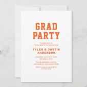 Invitation Orange Photo Collage Joint Graduation Party (Dos)