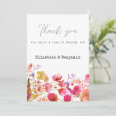 Invitation Orange pink  yellow wildflower summer Thank You  (Debout devant)