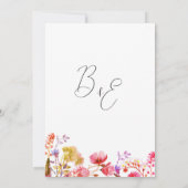 Invitation Orange pink  yellow wildflower summer Thank You  (Dos)