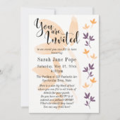 Invitation Orange & Plum Feuilles Jolie Typographie Invitatio (Devant)