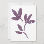 Invitation Orange & Plum Feuilles Jolie Typographie Invitatio (Dos)