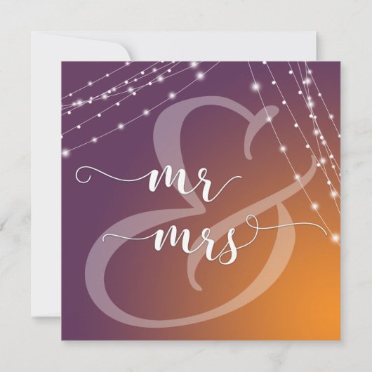 Invitation Orange Plum Ombre & Clés Mariage 2b (Dos)