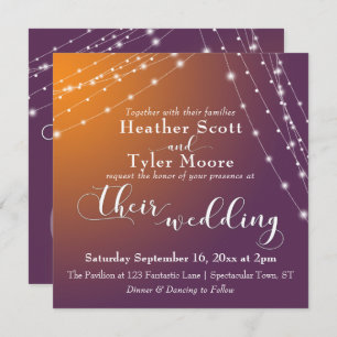 Invitation Orange Plum Ombre & Clés Mariage 2b