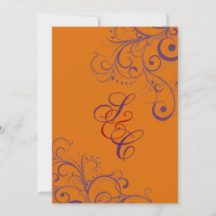 Invitation Orange + Plum Ornementale