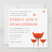 Invitation Orange Poppy & Bumble Bee Mariage (Devant)